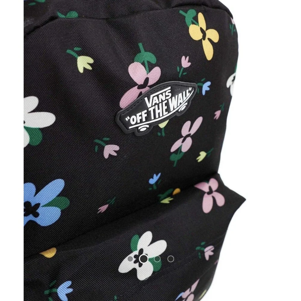 EUC VANS Old Skool Grom Backpack VN000H4YDAJ1 Black With/ Floral Print